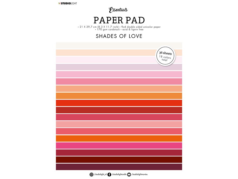 Studiolight - Paper Pad - Shades of Love - A4