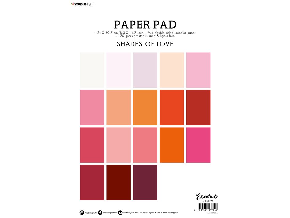 Studiolight - Paper Pad - Shades of Love - A4