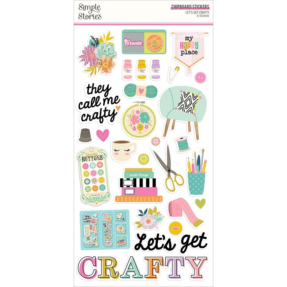 Simple Stories - Lets get crafty - Chipboard Stickers