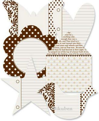 Jenni Bowlin: Die Cut Journaling Cards, Brown