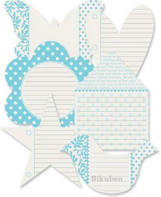 Jenni Bowlin: Die Cut Journaling Cards, Turquise
