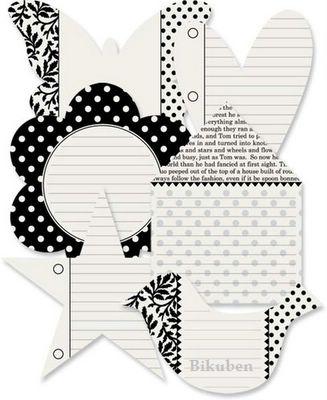 Jenni Bowlin: Die Cut Journaling Cards, Black