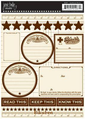 Jenni Bowlin: Apothecary Brown Stickers