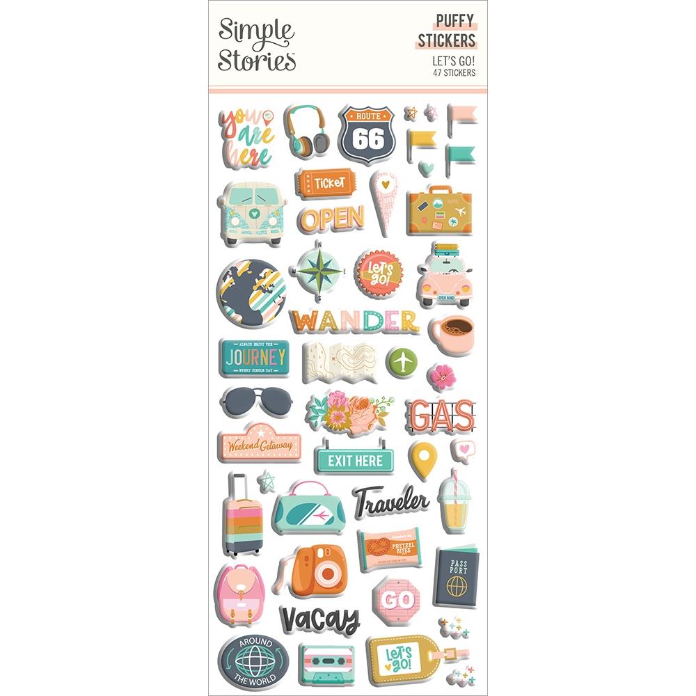 Simple Stories - Let's go - Puffy  Stickers