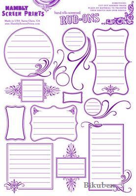 Hambly: Journaling 2 Rub Ons - PURPLE