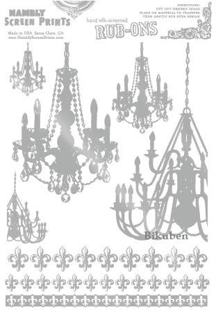 Hambly: Chandelier Rub Ons - Metallic Silver