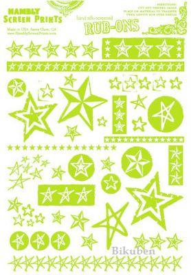 Hambly: Stars Rub Ons - Lime Green