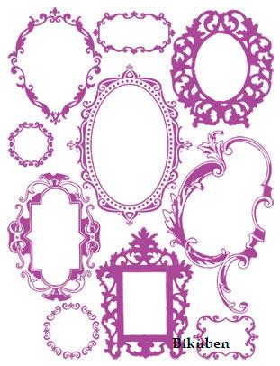 Hambly: Antique Frames Rub Ons - Magenta
