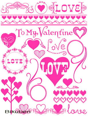 Hambly: Hearts Rub Ons - Pink