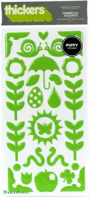 Thickers: UMBRELLA ACCENTS - Cricket Puffy Shape Stickers