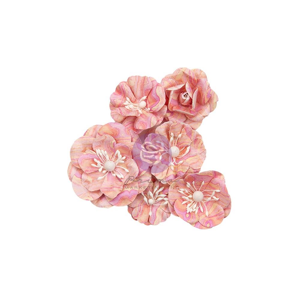 Prima - Strawberry Milkshake - Paper Flowers - Marbled with Love