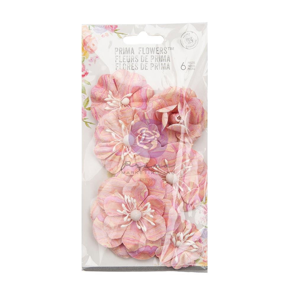 Prima - Strawberry Milkshake - Paper Flowers - Marbled with Love