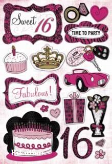 Karen Foster: Cardstock Stickers - Sweet 16