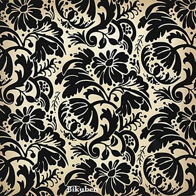 DCWV: La Creme - Peasant Floral Black Flocked 12 x 12"