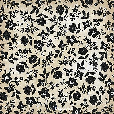 DCWV: La Creme - Tan Floral Black Flocked  12 x 12"