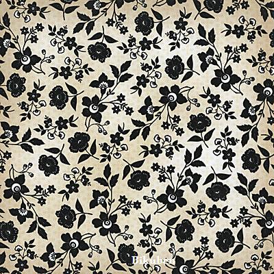 DCWV: La Creme - Tan Floral Black Flocked 12 x 12"