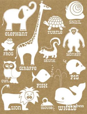 Hambly: Classic Animals Rub Ons - White