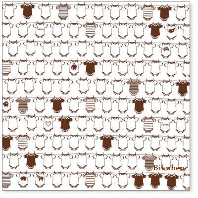 Hambly: Onesies - Brown Overlay   12 x 12"