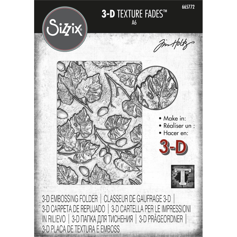 Sizzix -Tim Holtz  -  Embossing Folder - 3D - Acorns