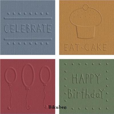 QK: BIRTHDAY Embossing Folders 2 x 2"