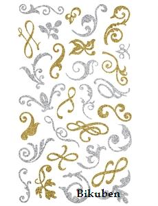 Making Memories: Shimmer Flourish Stickers - Silver & Gold