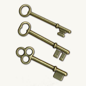 7 Gypsies 3 Key Set Antique Gold