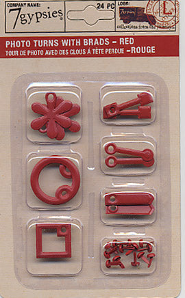 7 Gypsies Photo Turns With Brads Red