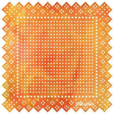 Basic Grey: June Bug - Doilies Swiss Dot  ORANGE      12 x 12"