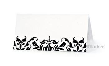 American Craft: Printable Place Cards - Damaski Flocked (4 x 2" Folded)