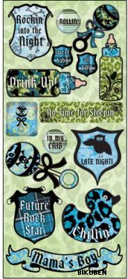 Creative Imaginations: Melange cardstock stickers - Rock-a-bye boy