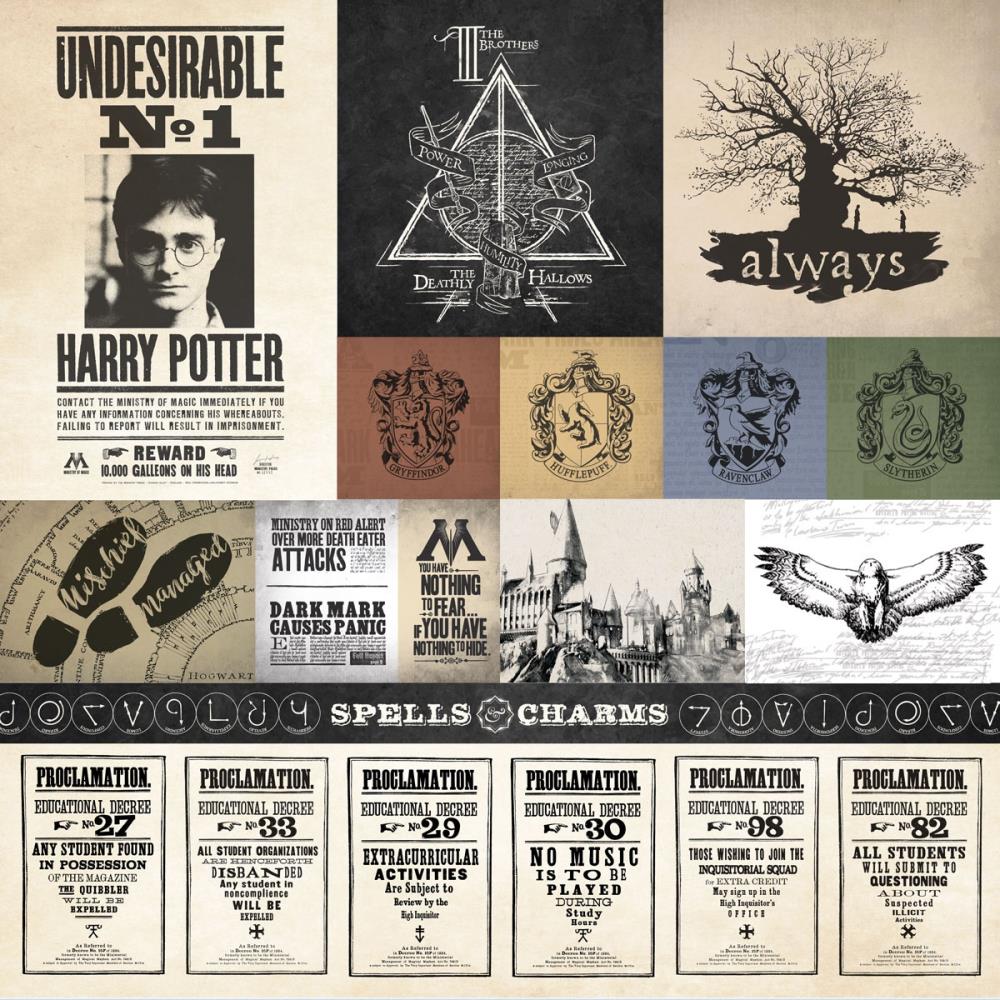 Paper House - Harry Potter - Parchment Tags - Paper - 12 x 12"