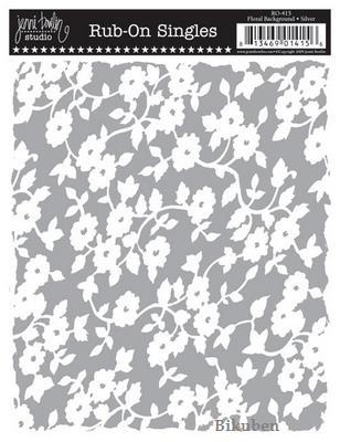 Jenni Bowlin: Floral Background - Silver  Rub On
