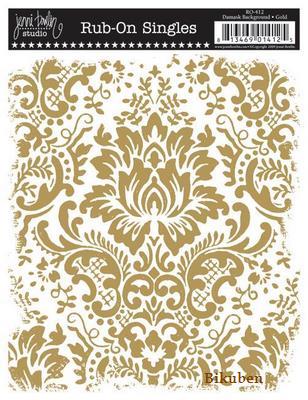 Jenni Bowlin: Damask Background - Gold  Rub On