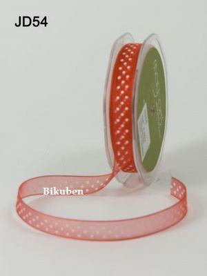 May Arts: Sheer Ribbon - Rød med hvite prikker  (metervis)