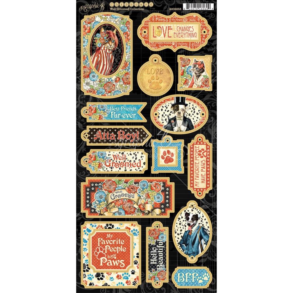 Graphic 45 - Well Groomed - Chipboard