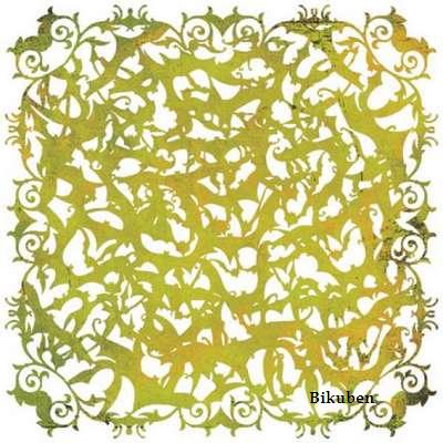 Basic Grey: Eerie - Doilies GREEN     12 x 12"