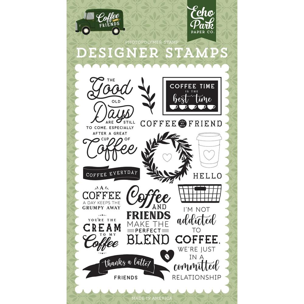 Echo Park - Clear Stamps - Coffee and Friends - Coffee Addict