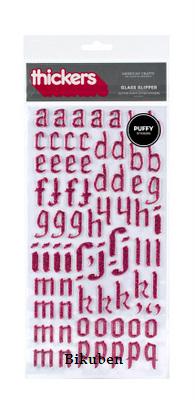 Thickers: GLASS SLIPPER - MULBERRY Glitter Puffy Stickers