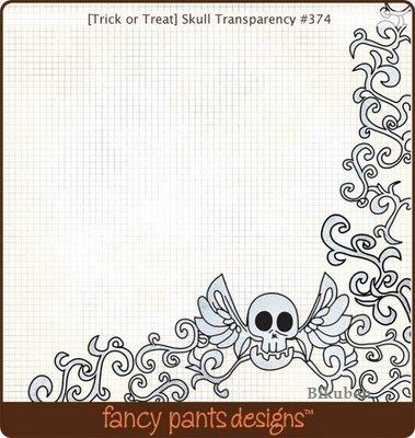 Fancy Pants: Trick or Treat - Skull Overlay   12 x 12"