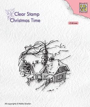 Nellie Snellen - Clear Stamp - Snowy Christmas Scene