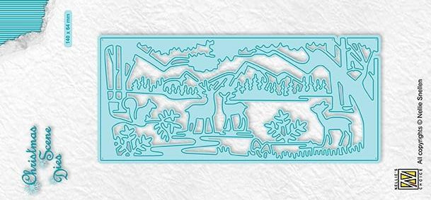 Nellie Snellen - Christmas Scene Dies - Forest with deer and squirrel