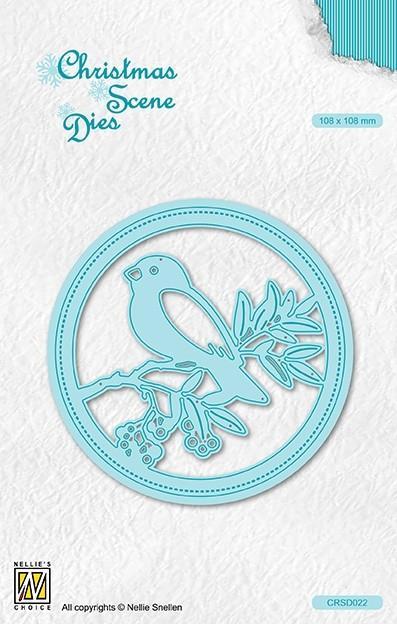 Nellie Snellen - Christmas Scene Dies - Bird on a branch