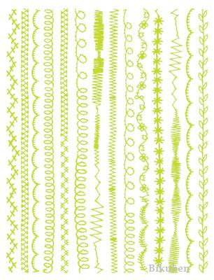 Hambly: Stitches - Lime Green Rub Ons