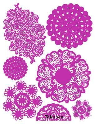 Hambly: Doilies - Magenta Rub Ons