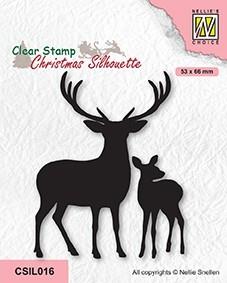 Nellie Snellen - Clearstamp - Deer with young