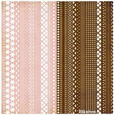Basic Grey: Nook & Pantry - Doilies Pink/Brown 12 x 12"