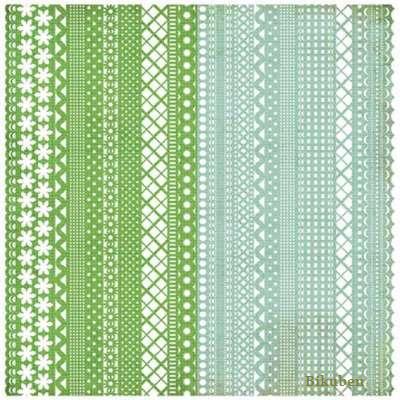 Basic Grey: Nook & Pantry - Doilies Green/Blue 12 x 12"