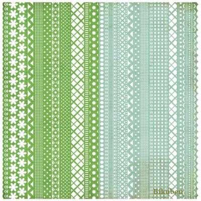 Basic Grey: Nook & Pantry - Doilies  Green/Blue  12 x 12"