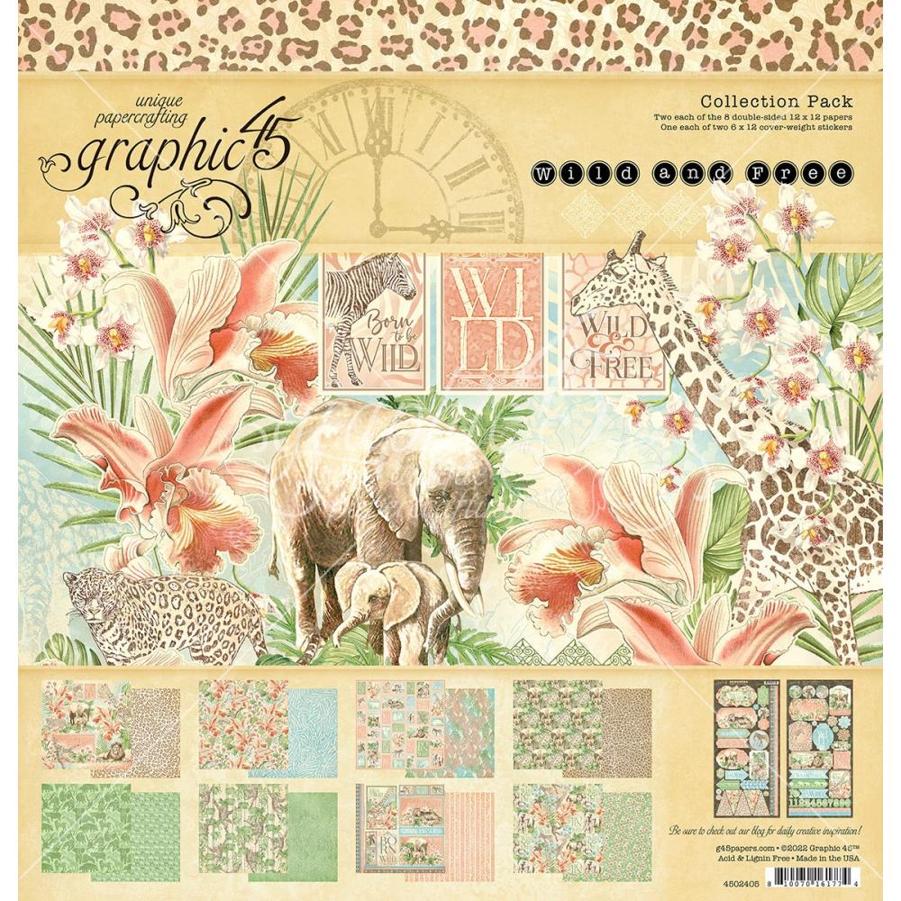 Graphic 45 - Wild & Free - Paper Pad - 12 x 12"