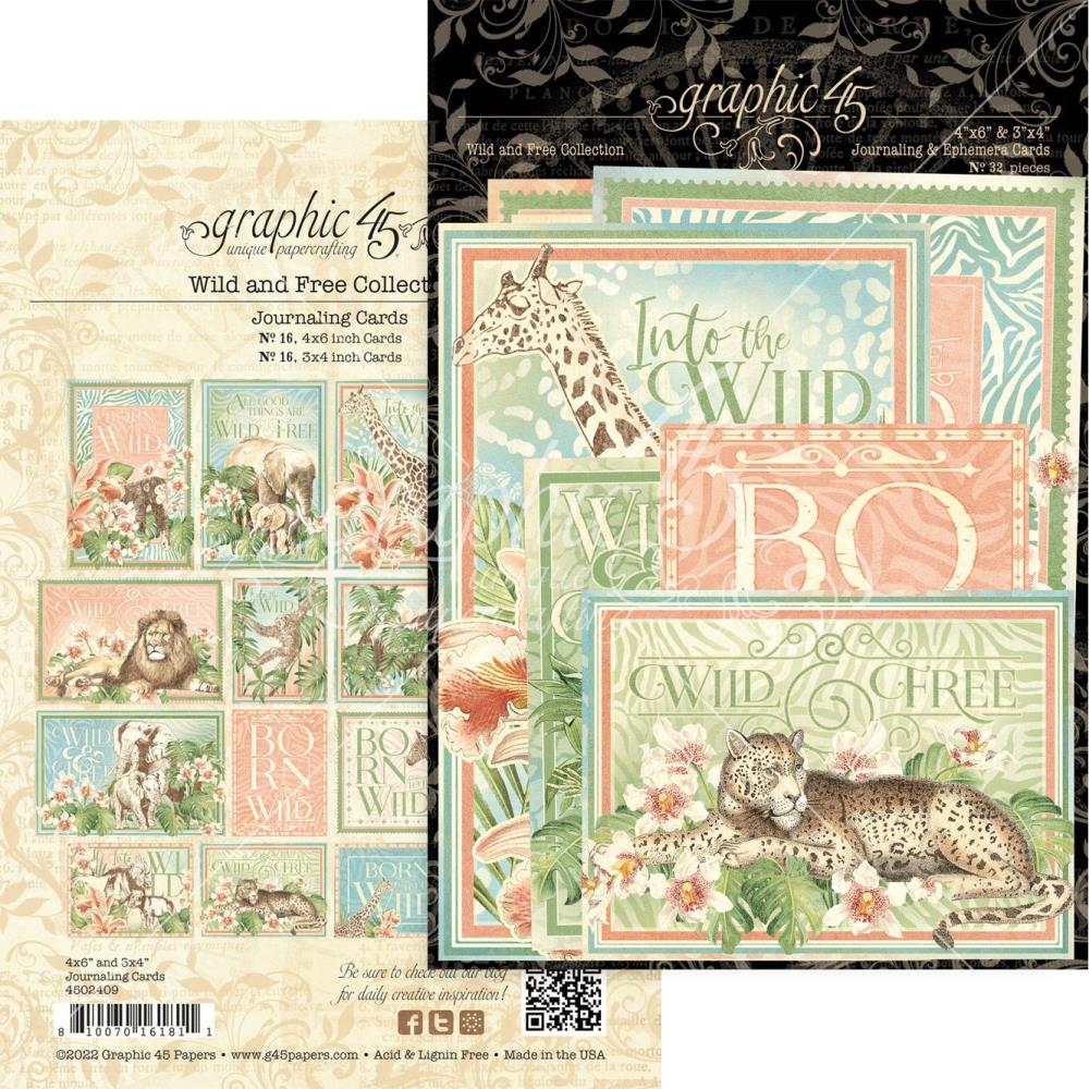 Graphic 45 - Wild & Free - Journaling Cards